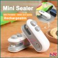 Rechargeable Mini Bag Sealer, 2-In-1 Heat Sealer with Cutter for Chip Bags, Portable Resealer Machine for Plastic Bags Replacement Spare Parts. 