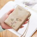 New women's portable short wallet frosted retro cute cartoon printing hardware bird fashion versatile multi-functional student C. 