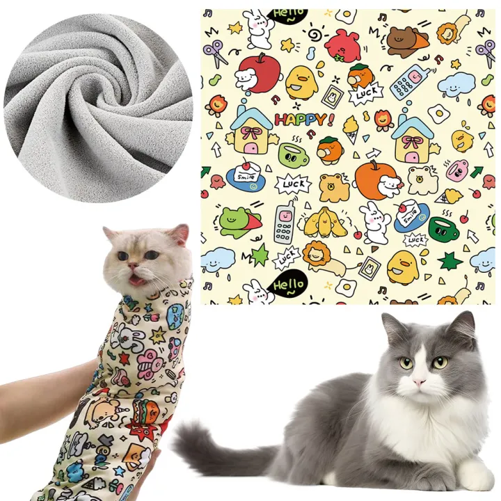 Cat Restraint Wrap Self-Adherent Cat Wrap Anti-Bite Cat Swaddle Burrito Wrap Anti-Scratch Anti-Escape for Medicine Nail Clipping