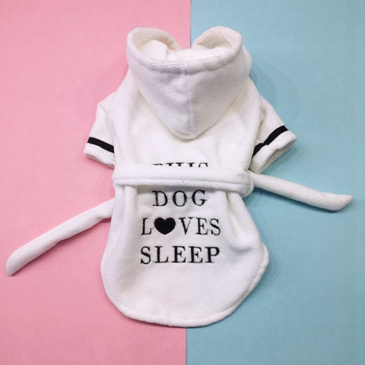 Pet Dog Bathrobe Dog Pajamas Sleeping Clothes Soft Pet Bath Drying