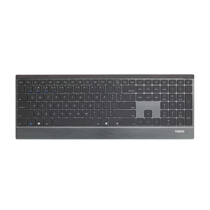 RAPOO E9500G Multi-Media BT 2.4G Wireless Keyboard Ultra-Slim 4.5mm for Laptop Desktop Tablet with 4 Devices Connection