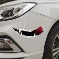 1pc Evil Teeth and Tongue Motorcycle Helmet Fuel Tank Stickers Racing Body Window Funny Decoration Universal Vinyl Decals. 