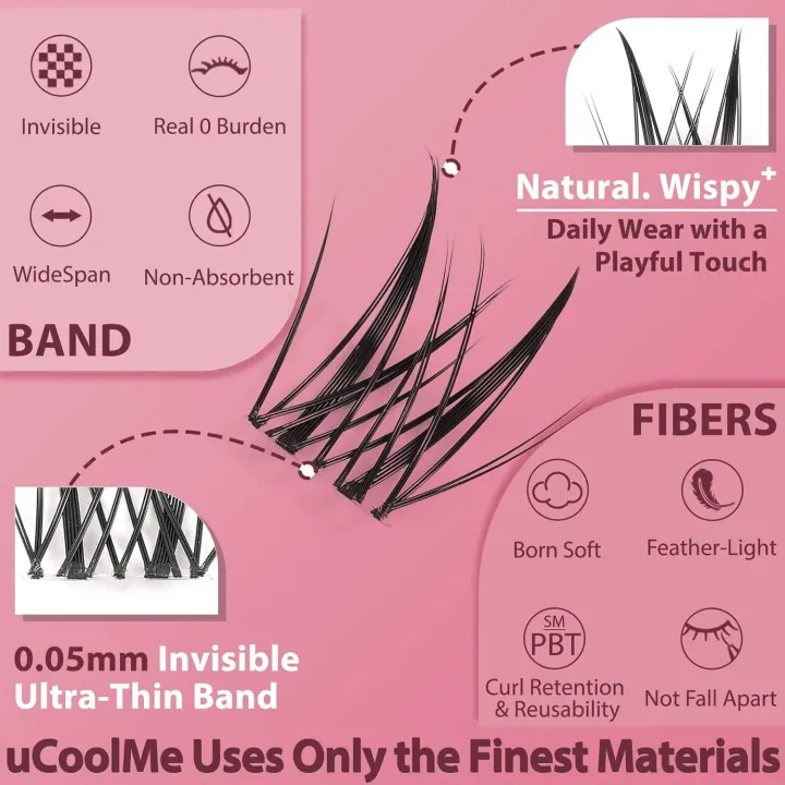 uCoolMe%20Lashes%20Aphrodite%20Invisible%20Band%20Individual%20Clusters%20Soft%20and%20Lightweight%20False%20Eyelashes%20Extension%20for%20Home%20Makeup%20Use%20-%20Image%203