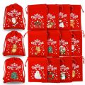 5Pcs/Lot Xmas Patterns Velvet Bags 9x12 15x20cm Small Christmas Candy Gift Bag Drawstring Pouch Boutique Jewelry Packaging Bags.