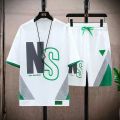 Summer T Shirts for Men Clothing Casual Gradient Men Set Tshirt Summer Running Men's Two-piece Oversize Gym Sport Short Pants. 