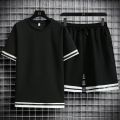 T-shirt & Half Pant For Men[black and white ] Design|fashionable. 