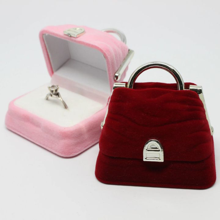 bag shape Ring box Gift box Flannel jewelry box