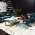 Silver Orchid Puffy Vertical Channel Tufted Velvet Loveseat. 