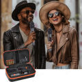 Wireless Microphone Case for  Wireless Two Microphone System Universal Handheld Dual Mic Travel Bag for Singing Karaoke. 