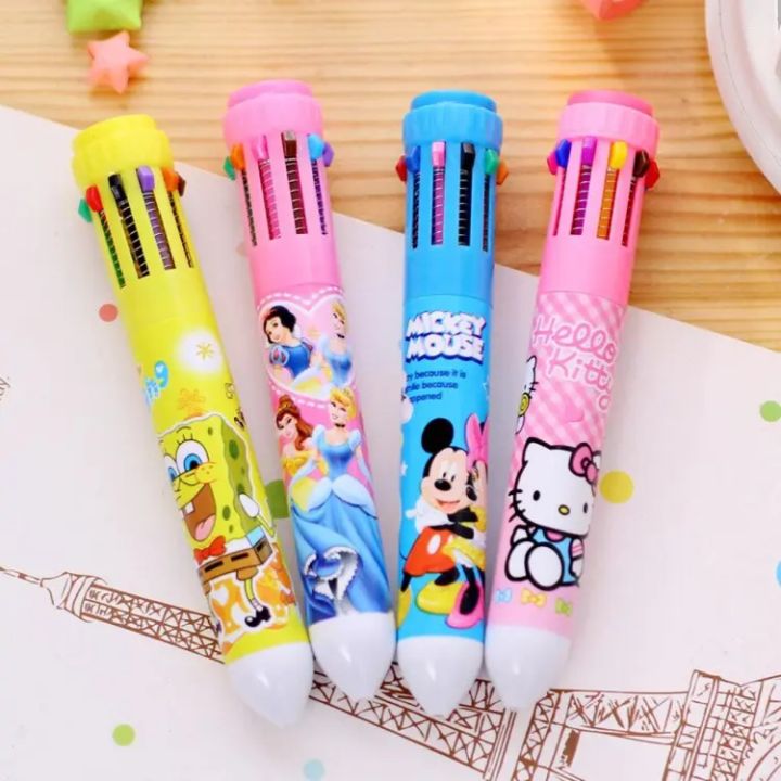 HOTTEST SALE 10 in 1 cute ball pen ten colour pen /doorgift/free gift Pencil Penulis Color Pen