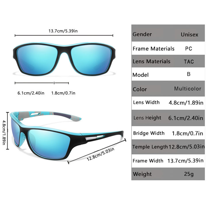 1%20pc%20Men's%20Polarized%20Cycling%20Sunglasses%20Men%20Women%20Driving%20Hiking%20Sun%20Glasses%20Fishing%20Anti-glare%20UV400%20Eyewear%20TAC%20Lens%20-%20Image%202