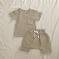 Organic Cotton Baby Clothes Set Summer Casual Tops Shorts For Boys Girls Set Unisex Toddlers 2 Pieces Kids Baby Outifs Clothing. 