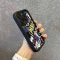 Graffiti painted cell phone case suitable for iPhone 11 13 dirt-resistant shockproof soft cover. 