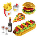 Fast Food Burger Mini Building Blocks DIY French Fries Donuts Birthday Cake Model Building Toys for Home Decor and Holiday . 