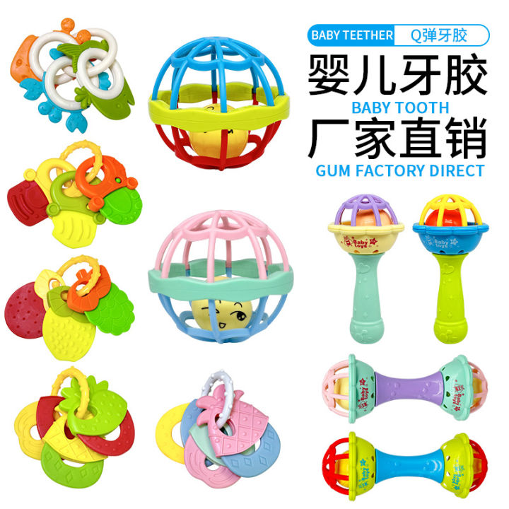 Single%20head%20rattle%20Soft%20glue%20Dumbbell%20Baby%20Hand%20Teether%20With%20jhunjhuni%20CN%20-1pcs%20-%20Image%203