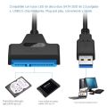 USB 3.0 to SATA III Cable Support 2.5 Inch External HDD SSD Hard Drive Adapter Cable Computer Connector Converter For PC Laptops.