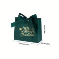 12pcs Elegant Christmas Gift Bags - Deep Brown, with Merry Christmas Script - Festive Packaging for Presents, Party Decorations.