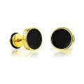 Man fashionable earrings gold black mark earrings stainless steel earrings. 