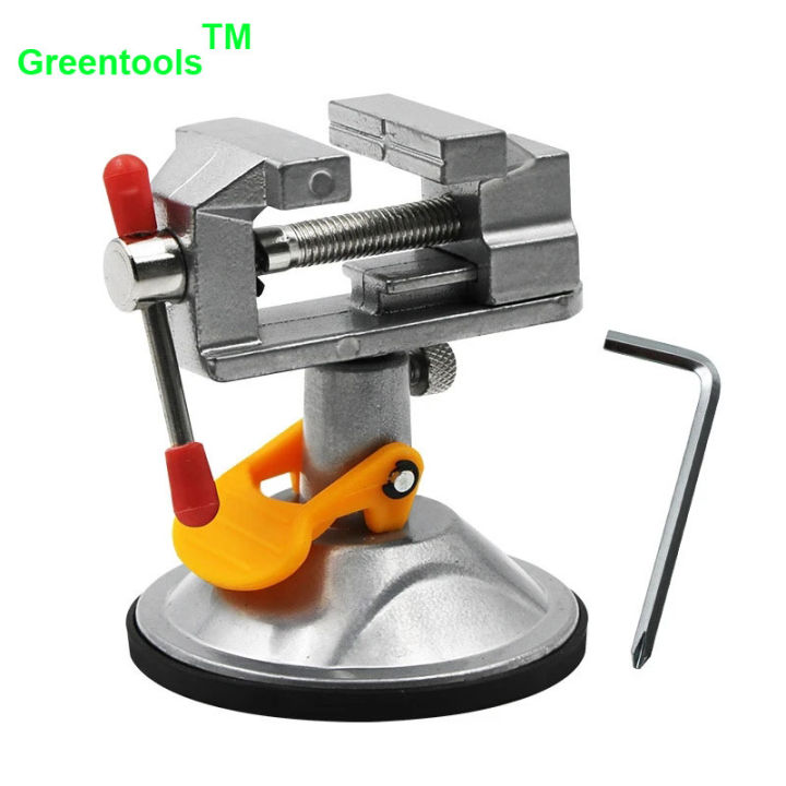 Mini Electric Small Table Bench Vise 360 ° Rotating Table Screw Vice Adjustable Clamping Suction Cup Fixed Frame