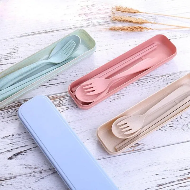 Cutlery%20Wheat%20Straw%20Spoon%20Fork%20Chopsticks%20With%20Box%20Students%20Tableware%20Travel%20Portable%20Dinnerware%20Kitchen%20Accessories%20-%20Image%203