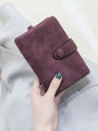 Women's short frosted wallet Korean version student small fresh cute Tri-fold  multi cardslot zero wallet multifunctional wallet. 