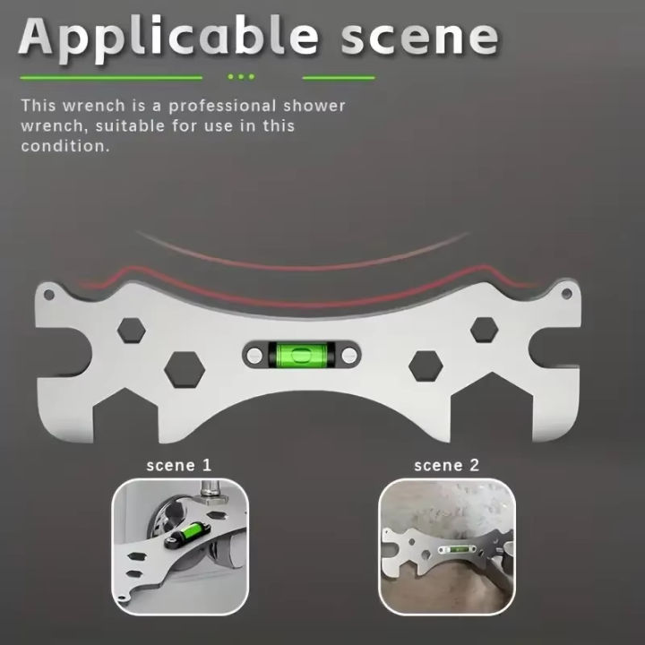 Multifunctional%20Stainless%20Steel%20Bathroom%20Wrench%20Tool%20Shower%20Installation%20Hexagonal%20Level%20Faucet%20Angle%20Ruler%20Distance%20Measuring%20-%20Image%203
