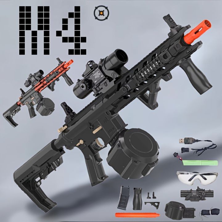 M4 Electric Gel Ball blaster Toy , Manual/Automatic Dual Mode Gel Ball ...