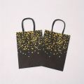 12PCS Black Brown White Bronzing Kraft Paper Bags Handheld Bronzing Paper Bags Birthday Party Wedding Shopping.