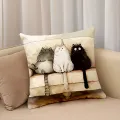 Three kitten pillowcase, 18x18 inches, suitable for living room, bedroom, decoration (without pillow core). 