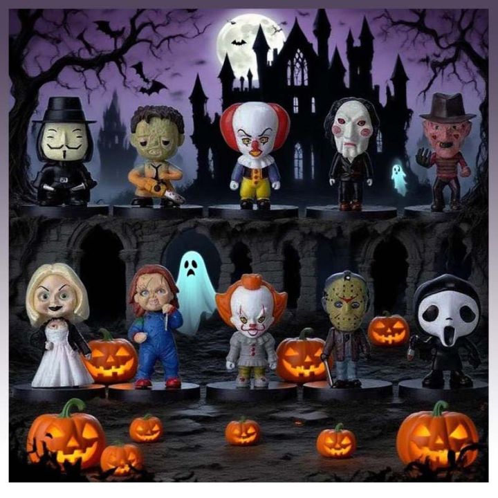 10PCS%20Horror%20Icon%20Action%20Character%20Statue%20Set,%20Chaqi%20Jason%20Voorhees%20Freddy%20Krueger%20Pennywise%20It,%20Horror%20Model%20Toy%20for%20Halloween%20-%20Image%204