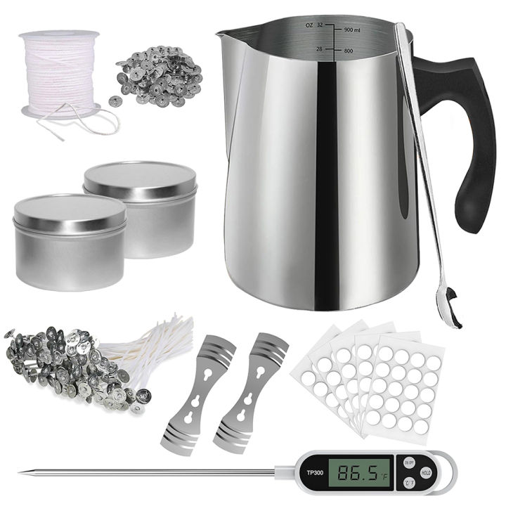 Candle Making Starter Kit Supplies Including Candle Make Pouring Pot Sticker Candle Wick Holder DIY Craft Tools for Adults