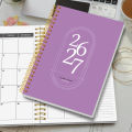 TREES Notebook Promotion 2026-2027 A5 Weekly & Monthly Planner ,Gold coil binding, purple minimalist notebook. 