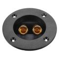 Black Brand New Speaker Terminal Connectors Round Boxes with 2 Banana Jack Gilded Subwoofer Stereo Plug Spring Cup Connection. 