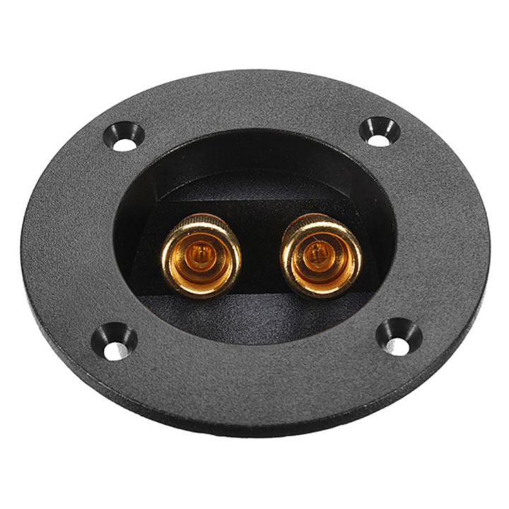 Black%20Brand%20New%20Speaker%20Terminal%20Connectors%20Round%20Boxes%20with%202%20Banana%20Jack%20Gilded%20Subwoofer%20Stereo%20Plug%20Spring%20Cup%20Connection%20-%20Image%203