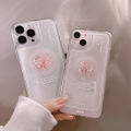 Clear Case with Pink Bow for iPhone 15 14 13 12 11 Pro Max Plus 7 8 SE XS, Cute Transparent Stylish Shockproof Protective Cover. 