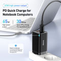 Baseus 65W GaN Charger Quick Charge Type C PD QC Charger USB Charger Portable Fast Charger For Laptop iPhone 17 16 15 14 13 Pro.