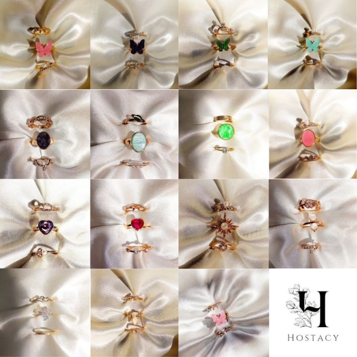 High-End Ethereal Elegance Ring Collection, 3-Piece Ring Set with Box!🎁 For Girls & Women