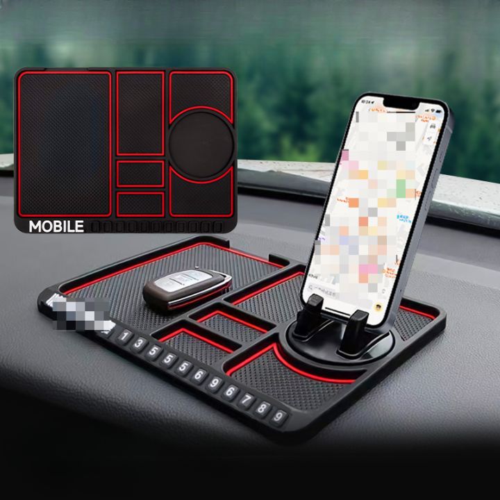 1PC Anti-slip Mat for Car Storage Mat Multi-functional 360 Degree Rotating Navigation Support Instrument Pad Gadget