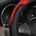 Car Steering Wheel Protector Made of Leather and Carbon Fiber PU Without Inner Ring Suitable for 14.5-15 Inches of Automotive.