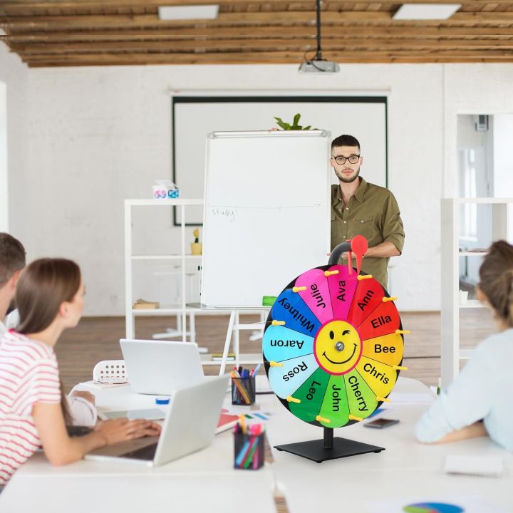 12%20Slots%20Prize%20Wheel,%2034cm%20Prize%20Wheel%20Spinner%20with%20Stand%20and%20Heavy%20Duty%20Base,Spinning%20Wheel%20for%20Prizes,Spin%20The%20Wheel%20-%20Image%205