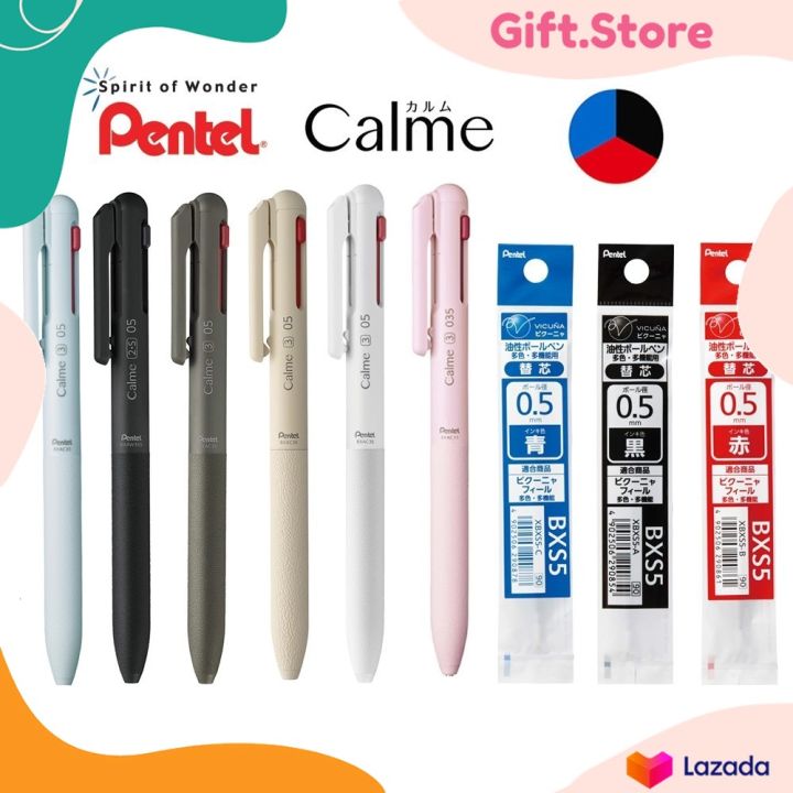 Pentel calme multi function ballpoint pen 3 systems (3C) and 2 colors + mechanical pencil (2S) size 0.5mm