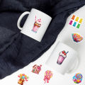 50PCS Rainbow Candy Creative Stickers Painting Aesthetic Cute Style Retro Laptop Scrapbooking Luggage Graffiti Waterproof Decals.