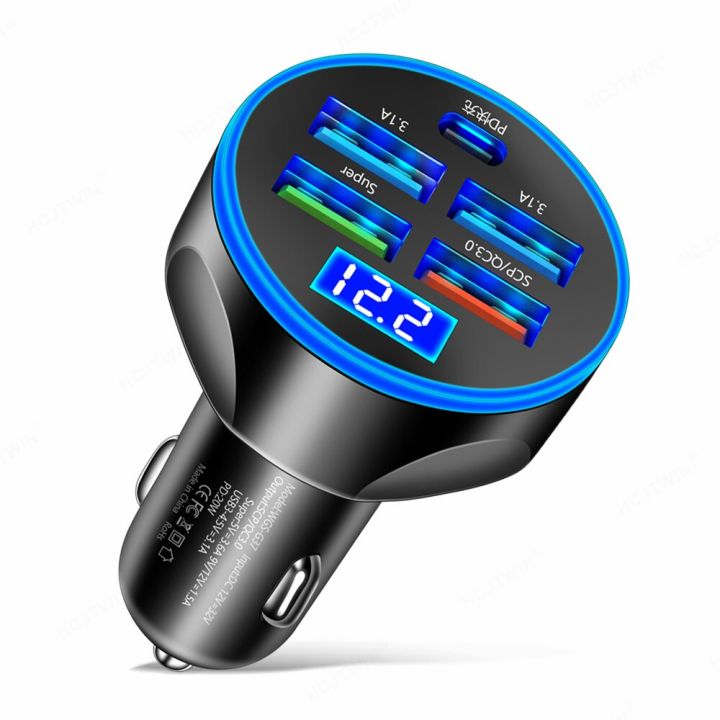 4usb%20PD%20250W%20Car%20Charger%20Type%20C%20Fast%20Charging%20Auto%20Mobile%20Phone%20Adapter%20For%20iPhone%20%20%20%20QC%203.0%20-%20Image%202