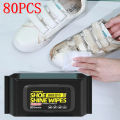 12/30/80PCS NEW Portable Disposable Powerful Cleaning Shoes Cleaner Wipes Sneakers Cleaner Wipes Shoe Cloth Work on White Shoes.