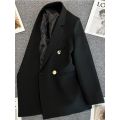 Women Suit Blazer Elegant Coat 2025 Spring Autumn Fashion Korean Blazer Luxury Double Breasted Jacket Solid Ladies Tops Clothes.