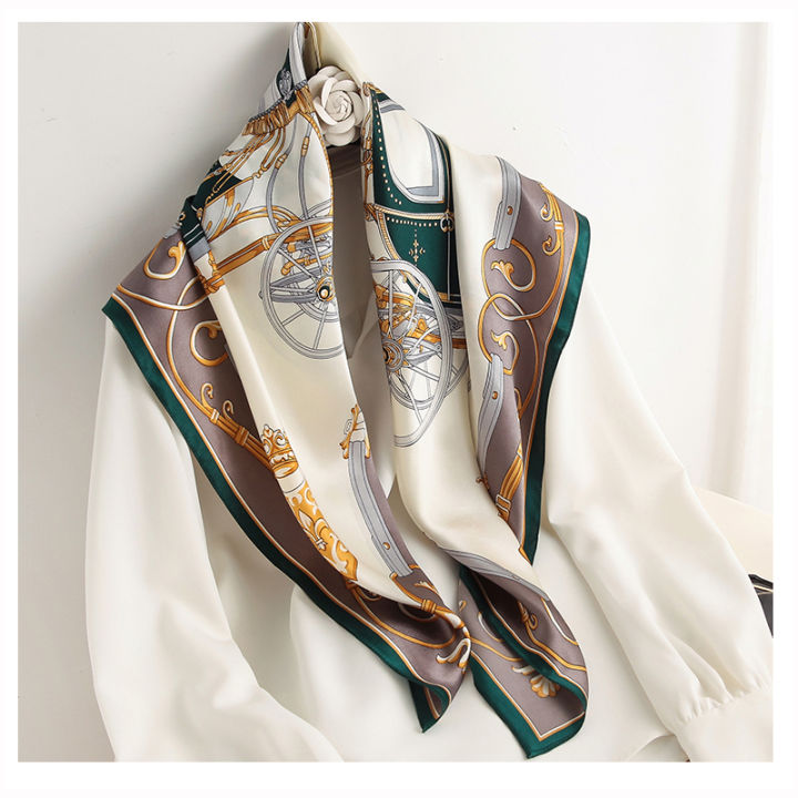 90*90cm%20Women%20Square%20Silk%20Scarf%20Luxury%20Brand%20Large%20Shawl%20Neckerchief%20Print%20Headband%20Female%20Foulard%20Bandana%20Wraps%20Hijab%20Scarves%20-%20Image%202