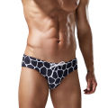 SEOBEAN Men's Triangle Swim Trunks, European and American Fashion, Drawstring, Rhombus Pattern, Hot Spring Swimsuit & Swimwear. 