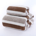 Striped Pattern Towel Set Soft Face Towel Bath Towel Quick Drying Absorbent Towels For Bathroom. 