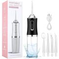 Oral Irrigator Portable USB Rechargeable Dental Water Flosser Water Jet Floss Tooth Pick 4 Jet Tip 220ml 3 Modes IPX7 Waterproof. 