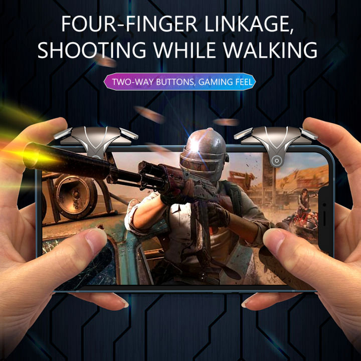 2pcs RGB 4 Finger Mobile Gaming Trigger for PUBG Game Controller ...